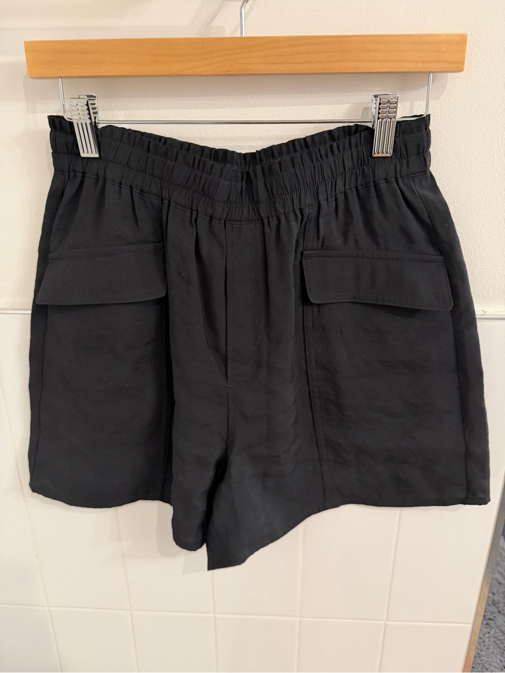 Madewell Black Elastic-Waist Utility Bermuda Shorts